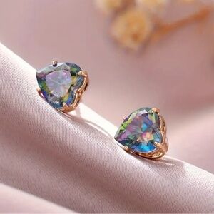 Beautiful Blue MultiFlash Heart Earrings